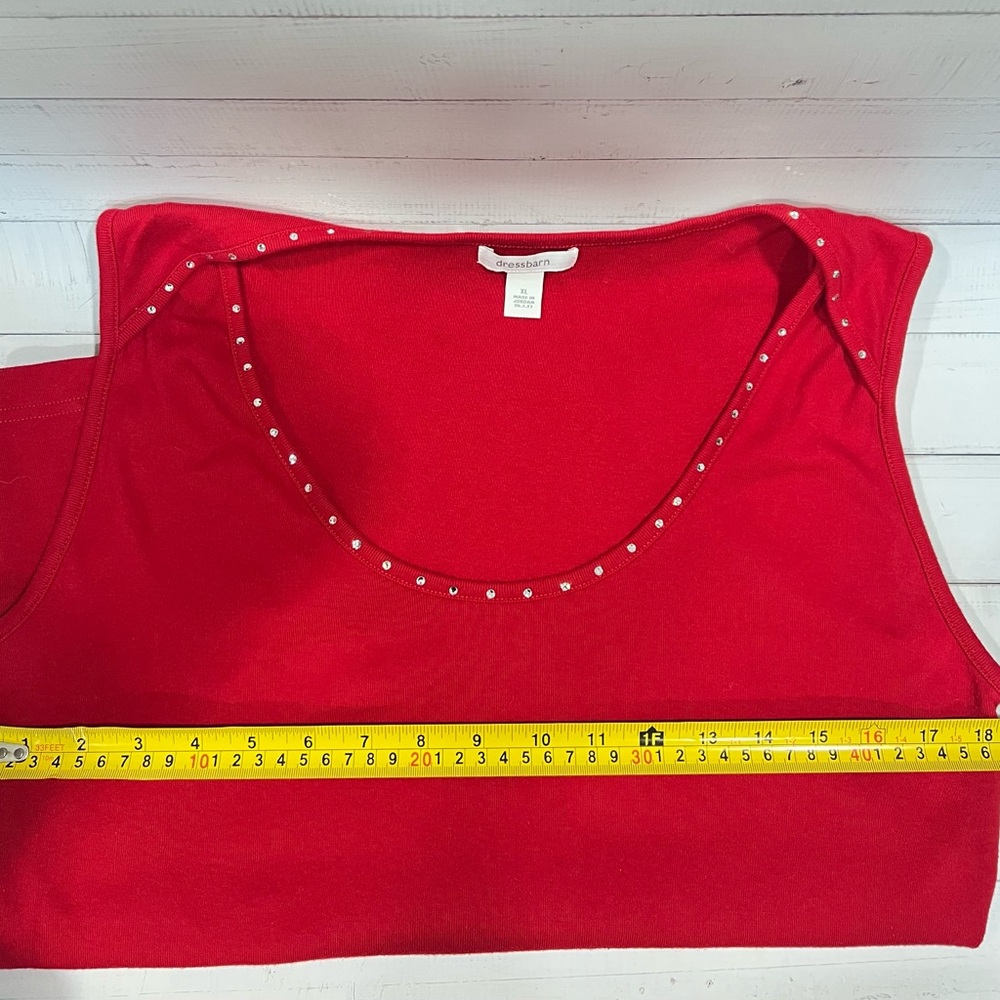 RED rhinestone Stud-Trim Tank Top - all cotton soft! GORG!!